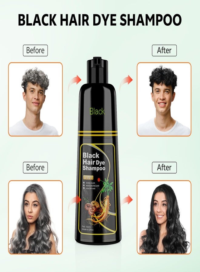 JUANCHI Black Hair Dye Shampoo 3 in 1, 150ML Hair Dye Shampoo for Women Men - Image 2